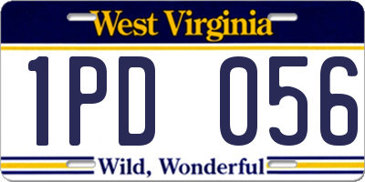 WV license plate 1PD056