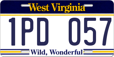 WV license plate 1PD057