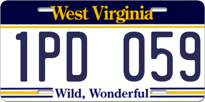 WV license plate 1PD059