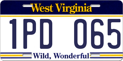 WV license plate 1PD065