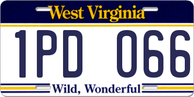 WV license plate 1PD066
