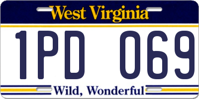 WV license plate 1PD069