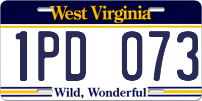 WV license plate 1PD073