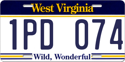 WV license plate 1PD074