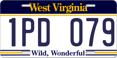 WV license plate 1PD079