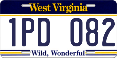 WV license plate 1PD082