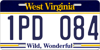 WV license plate 1PD084