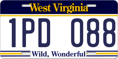 WV license plate 1PD088