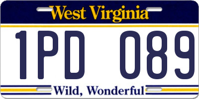 WV license plate 1PD089