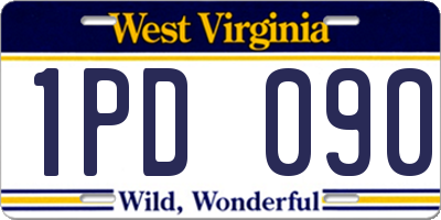 WV license plate 1PD090