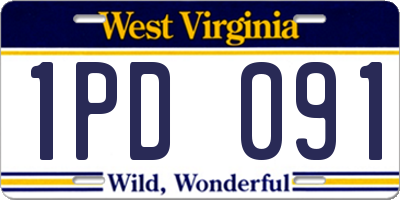 WV license plate 1PD091