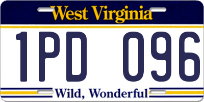 WV license plate 1PD096
