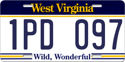 WV license plate 1PD097