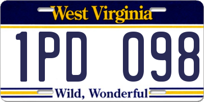 WV license plate 1PD098