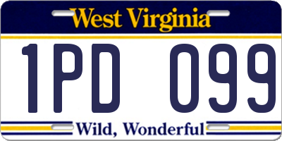 WV license plate 1PD099
