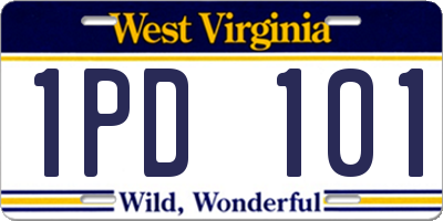 WV license plate 1PD101