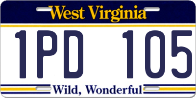 WV license plate 1PD105
