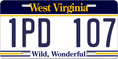 WV license plate 1PD107