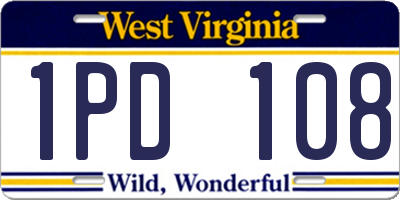 WV license plate 1PD108