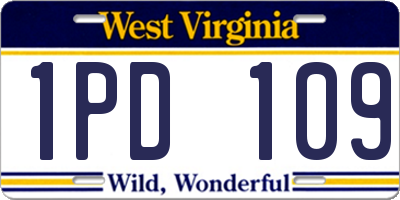 WV license plate 1PD109