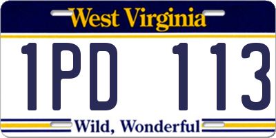 WV license plate 1PD113