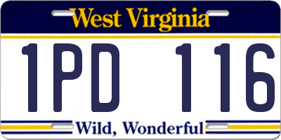WV license plate 1PD116