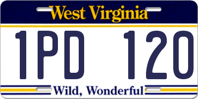 WV license plate 1PD120