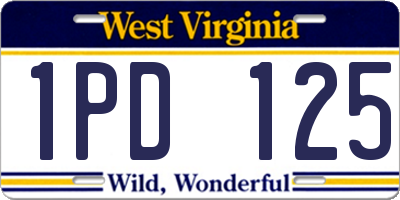WV license plate 1PD125