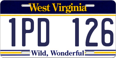 WV license plate 1PD126