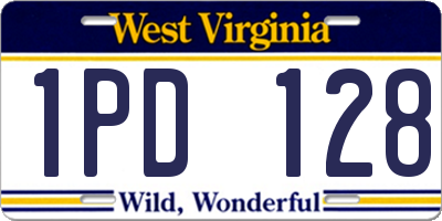 WV license plate 1PD128