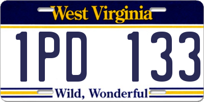 WV license plate 1PD133