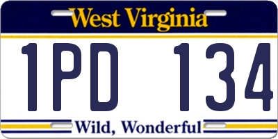 WV license plate 1PD134