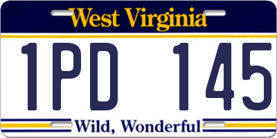 WV license plate 1PD145