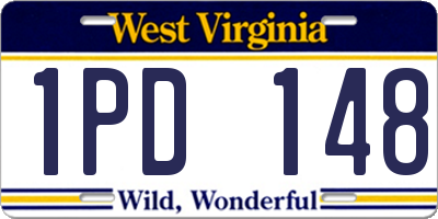 WV license plate 1PD148