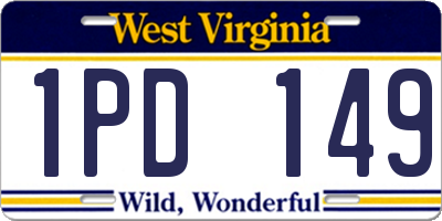 WV license plate 1PD149