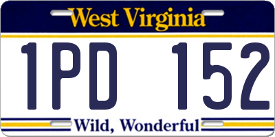 WV license plate 1PD152
