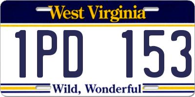 WV license plate 1PD153