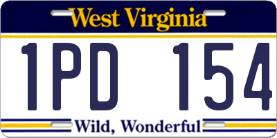 WV license plate 1PD154