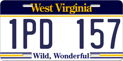 WV license plate 1PD157