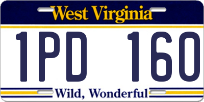 WV license plate 1PD160