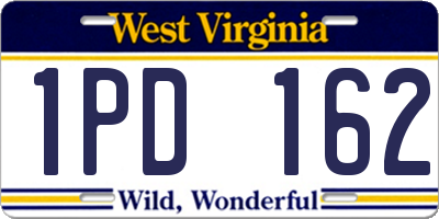 WV license plate 1PD162