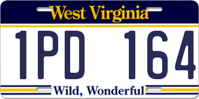 WV license plate 1PD164