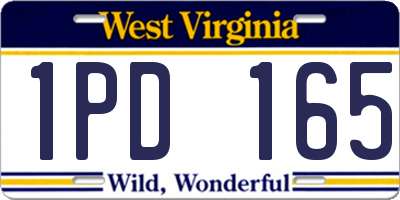 WV license plate 1PD165