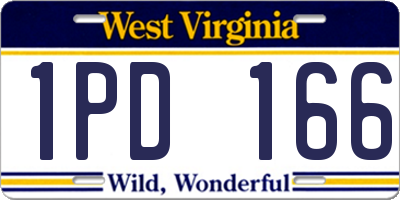 WV license plate 1PD166