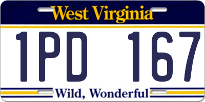 WV license plate 1PD167