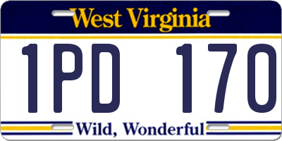 WV license plate 1PD170