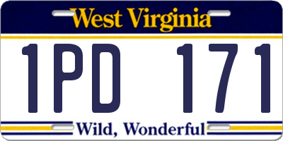 WV license plate 1PD171