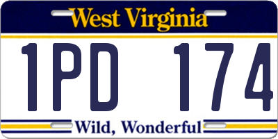 WV license plate 1PD174