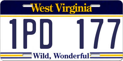 WV license plate 1PD177