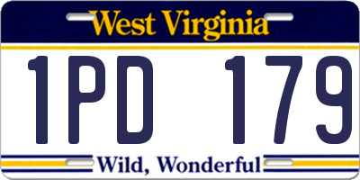 WV license plate 1PD179
